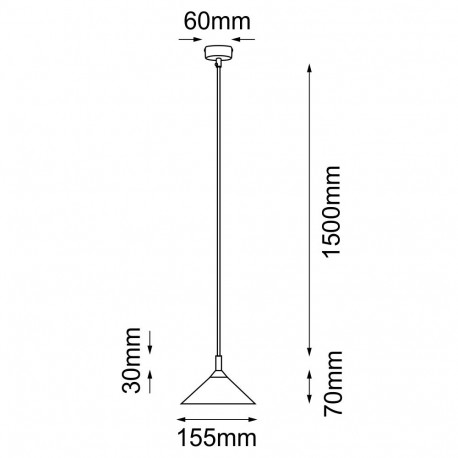 Shilo Lampa wisząca no. Ai - Czarna (155 mm) 5166