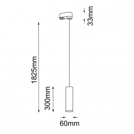 Shilo Spot Noda - Czarny - Szynoprzewód 3F 230V (1825 mm) 7954