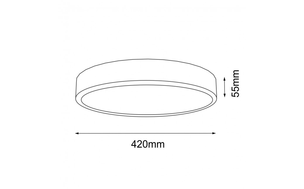 Shilo Plafon Nomi - Czarny (420 mm) 4000K 8446