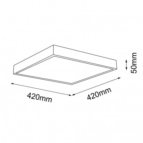 Shilo Plafon Nomi - Czarny (420x420 mm) 4000K 8450