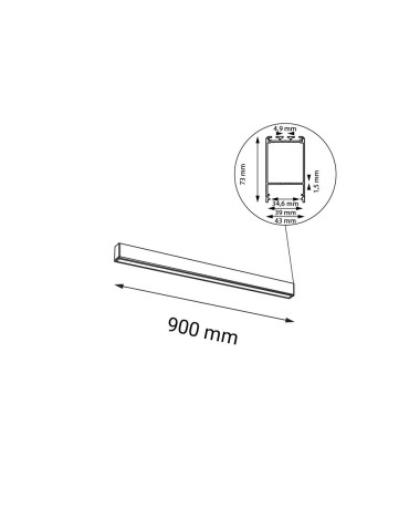 Shilo Plafon Numata - Biały (900 mm) 4000K 8659 - produkt 2