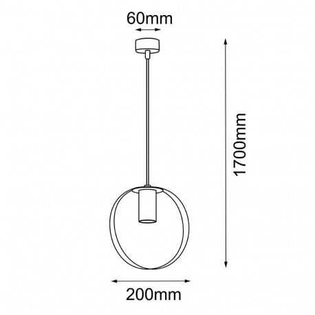 Shilo Lampa wisząca Ortiga 1 - Czarna (200 mm) 5041