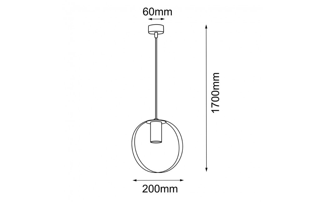 Shilo Lampa wisząca Ortiga 1 - Czarna (200 mm) 5041