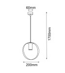 Industrial pendant lamps - Shilo Pendant lamp Ortiga 1 - Platinum matt (200 mm) 5043 - product 2