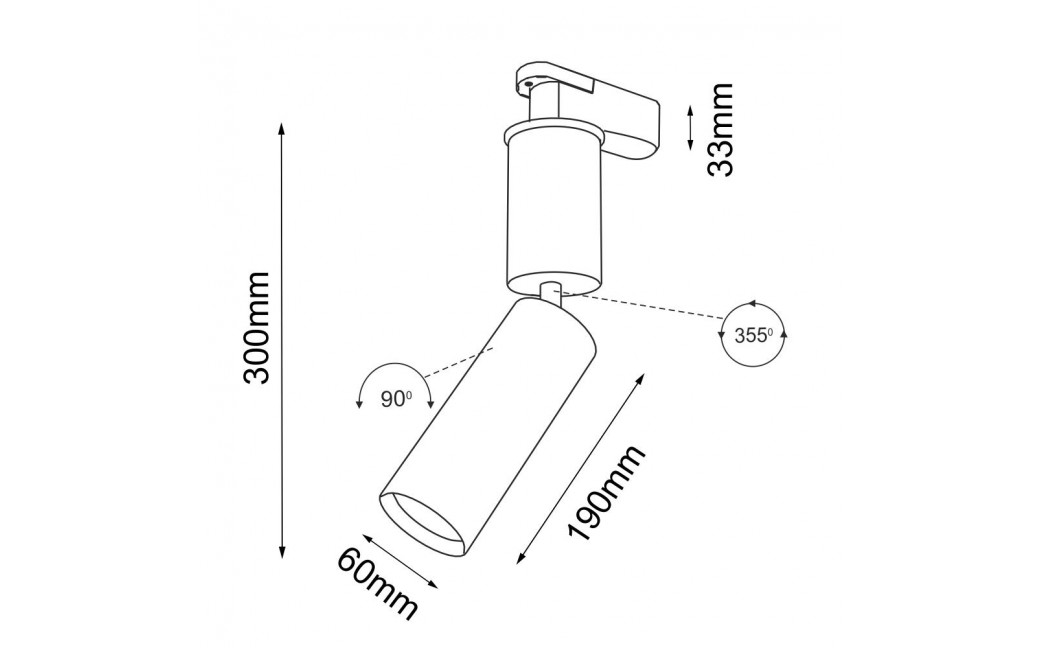 Shilo Spot Shima - Czarny - Szynoprzewód 3F 230V 6612