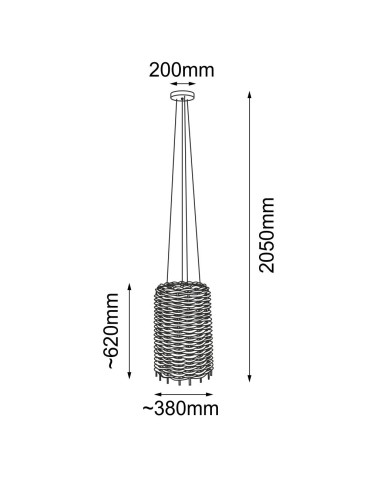 Shilo Lampa wisząca Suami A 36 - Czarna-platyna mat (380 mm) 5091 - produkt 2