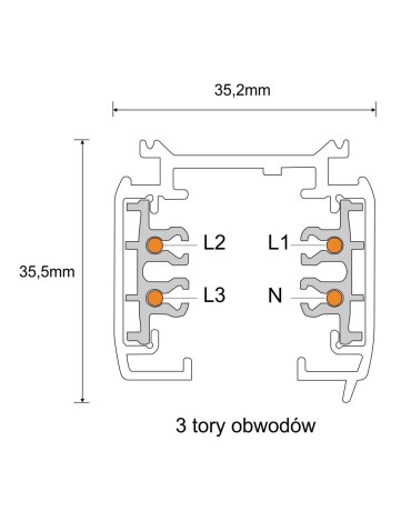 Shilo Surface-mounted busbar 3F 230V - Black (1 m) 8097 - product 2