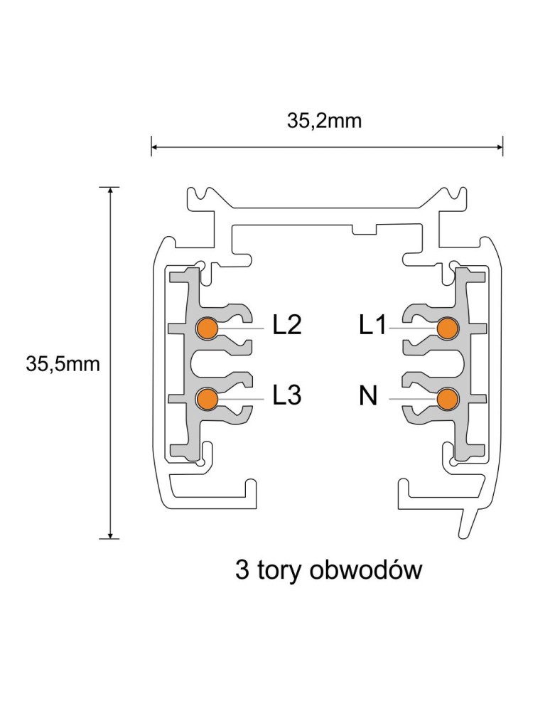 3 phase buses - Shilo Surface-mounted busbar 3F 230V - Black (1 m) 8097 - product kolory-swiatla.pl 2