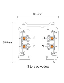 Shilo Szynoprzewód natynkowy 3F 230V - Biały (2 m) 8100 - produkt 2