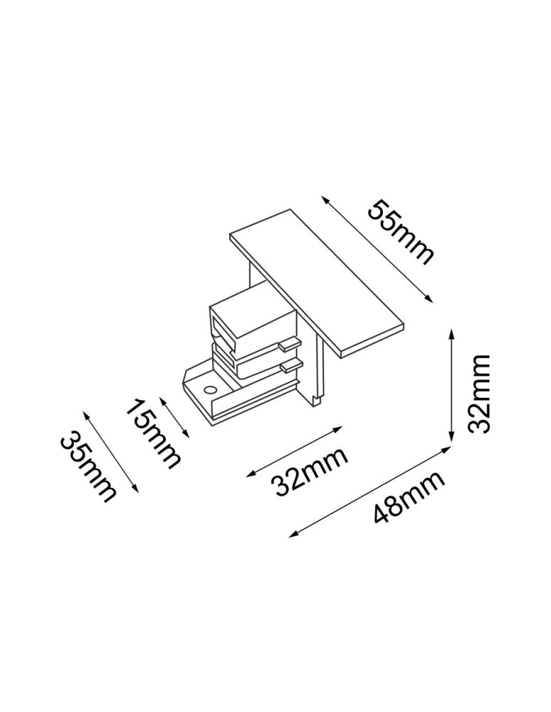 Accessories for 3 phase busbars - Shilo Termination for flush-mounted busbar 3F 230V - Black 6585 - product kolory-swiatla.pl 2