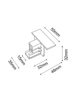 Shilo Zakończenie do szynoprzewodu podtynkowego 3F 230V - Czarny 6585 - produkt 2