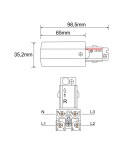 Accessories for 3 phase busbars - Shilo Right-hand power supply for 3F 230V busbar - Black 8107 - product 2