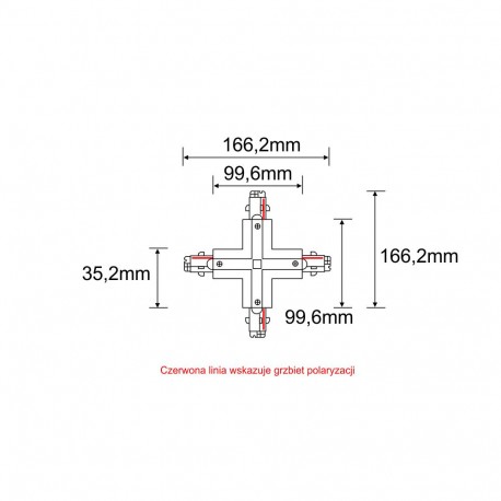 Shilo Łącznik X szynoprzewodu 3F 230V - Czarny 8115
