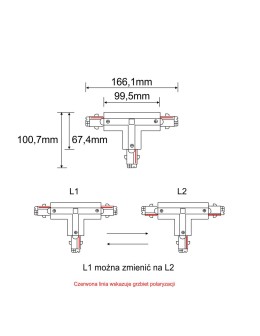 Shilo Replacement T switch left rail 3F 230V - Black 8123 - product 2