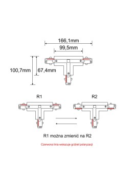 Shilo Łącznik T zamienny prawy szynoprzewodu 3F 230V - Biały 8126 - produkt 2