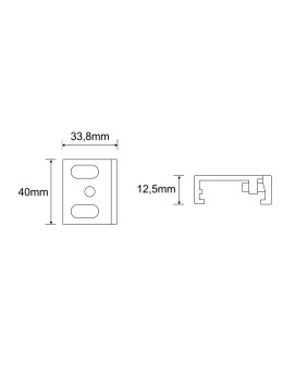 Shilo Klamra montażowa do szynoprzewodu natynkowego 3F 230V - Czarny 8127 - produkt 2