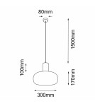 Pendant lamps - Shilo Tanpo O Z Pendant Lamp - Black (300 mm) 5209 - product 2