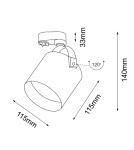Lamps for 3-phase busbars - Shilo Spot Tenri - Black - Rail 3F 230V 6616 - product 2