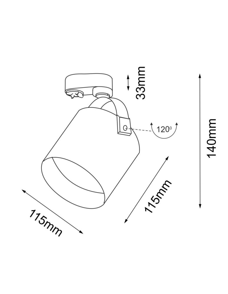 Lamps for 3-phase busbars - Shilo Spot Tenri - Black - Rail 3F 230V 6616 - product kolory-swiatla.pl 2