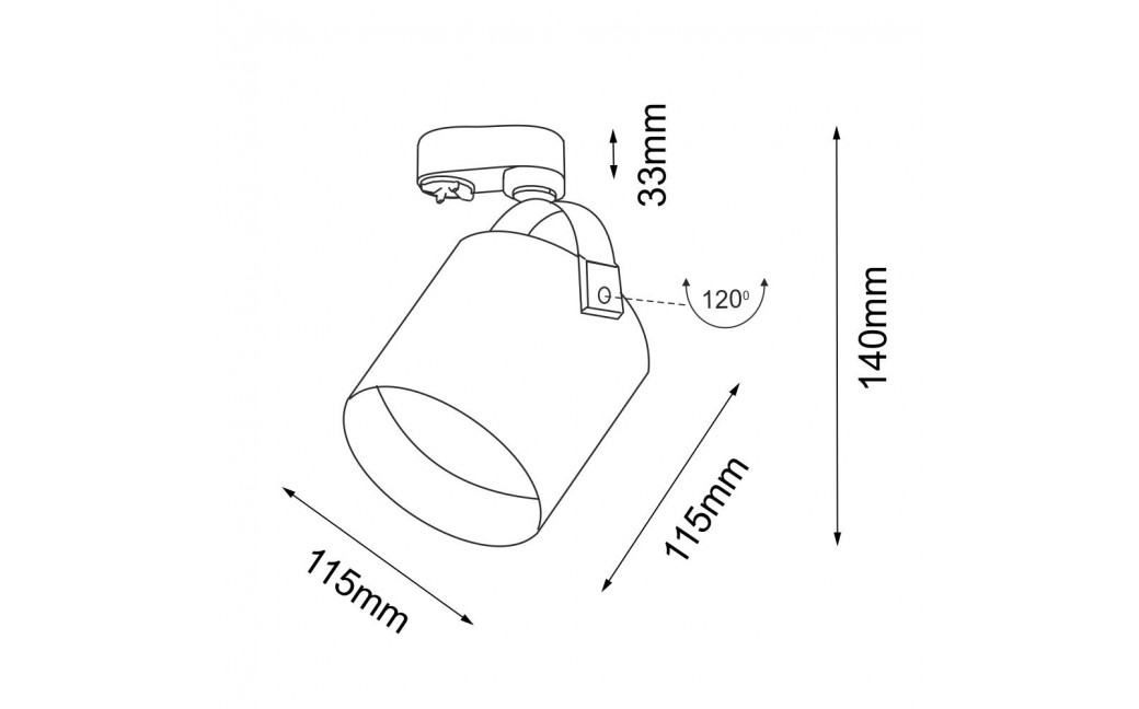 Shilo Spot Tenri - Czarny - Szynoprzewód 3F 230V 6616