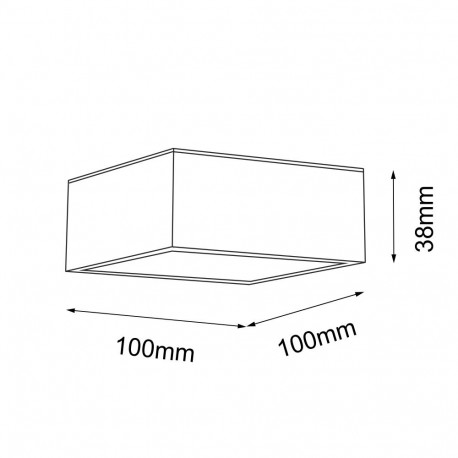Shilo Plafon Tottori IL - Czarny IP44 (100x100 mm) 3000K 8057