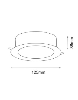 Shilo Lampa wpuszczana Tottori IL - Czarna (125 mm) IP44 4000K 8579 - produkt 2