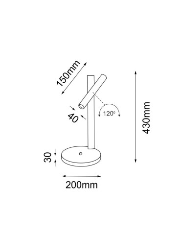 Shilo Lampa stołowa Yabu G - Czarna (430 mm) 2031 - produkt 2