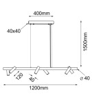 Pendant lamps - Shilo Pendant lamp Yabu 6 - Black (1200 mm) 5067 - product 2