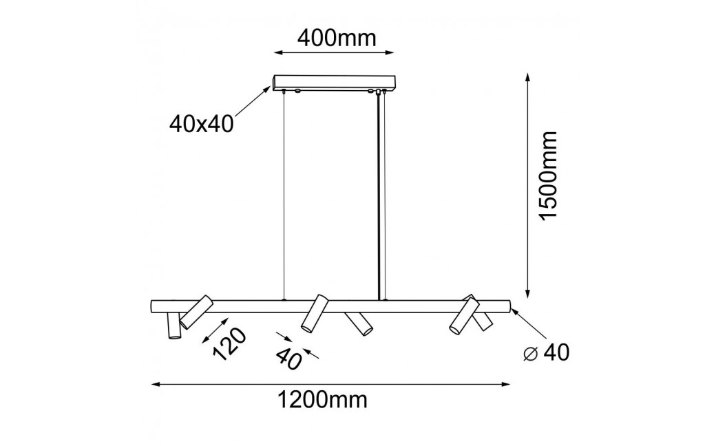 Shilo Lampa wisząca Yabu 6 - Czarna (1200 mm) 5067