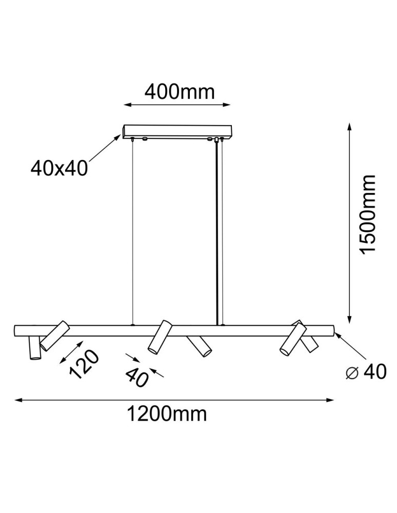 Pendant lamps - Shilo Pendant lamp Yabu 6 - White (1200 mm) 5064 - product kolory-swiatla.pl 2