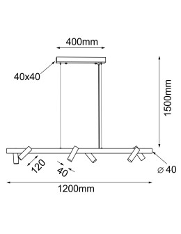 Shilo Lampa wisząca Yabu 6 - Biała (1200 mm) 5064 - produkt 2