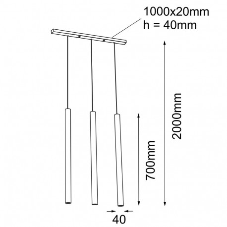 Shilo Lampa wisząca Yabu 3 - Biała (700 mm) 7574