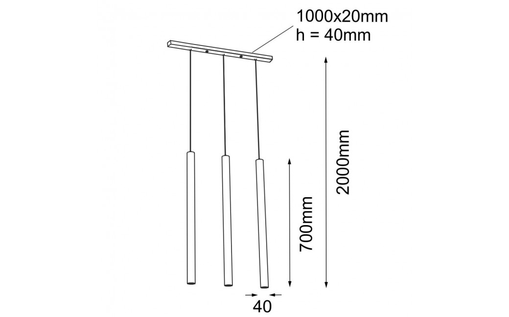 Shilo Lampa wisząca Yabu 3 - Biała (700 mm) 7574