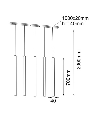 Shilo Lampa wisząca Yabu 5 - Biała (700 mm) 7575 - produkt 2