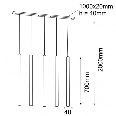 Shilo Lampa wisząca Yabu 5 - Biała (700 mm) 7575