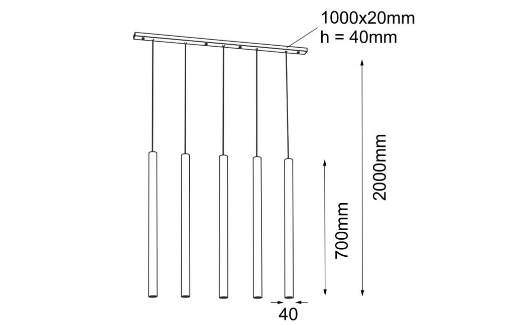 Shilo Lampa wisząca Yabu 5 - Biała (700 mm) 7575