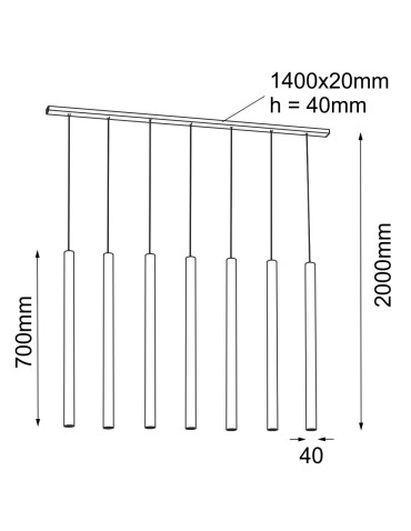 Shilo Pendant lamp Yabu 7 - White (700 mm) 7576 - product 2