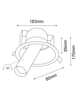 Shilo Lampa wpuszczana Yakumo 2 - Biała 7807 - produkt 2
