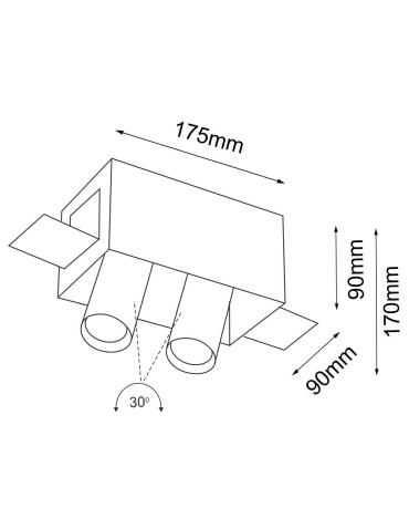Shilo Lampa wpuszczana Yamato 2 - Czarna 7802 - produkt 2