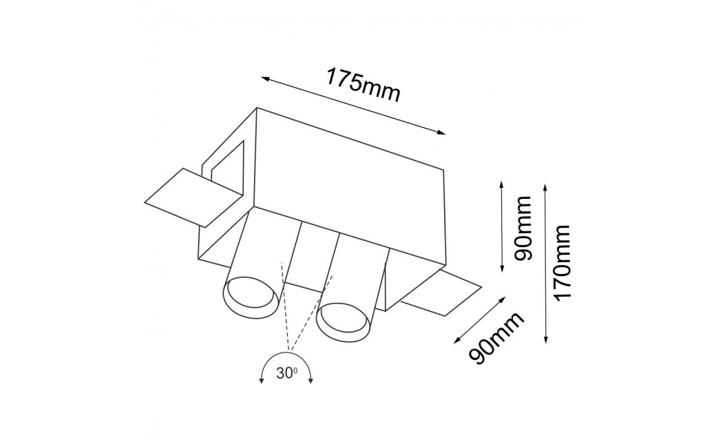 Shilo Lampa wpuszczana Yamato 2 - Czarna 7802