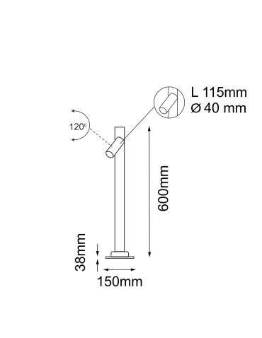 Shilo Garden Słupek Gosen 1 - Antracyt (600 mm) 9909 - produkt 2