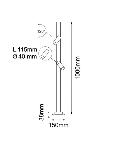 Shilo Garden Post Gosen 2 - Anthracite (1000 mm) 9910 - product 2