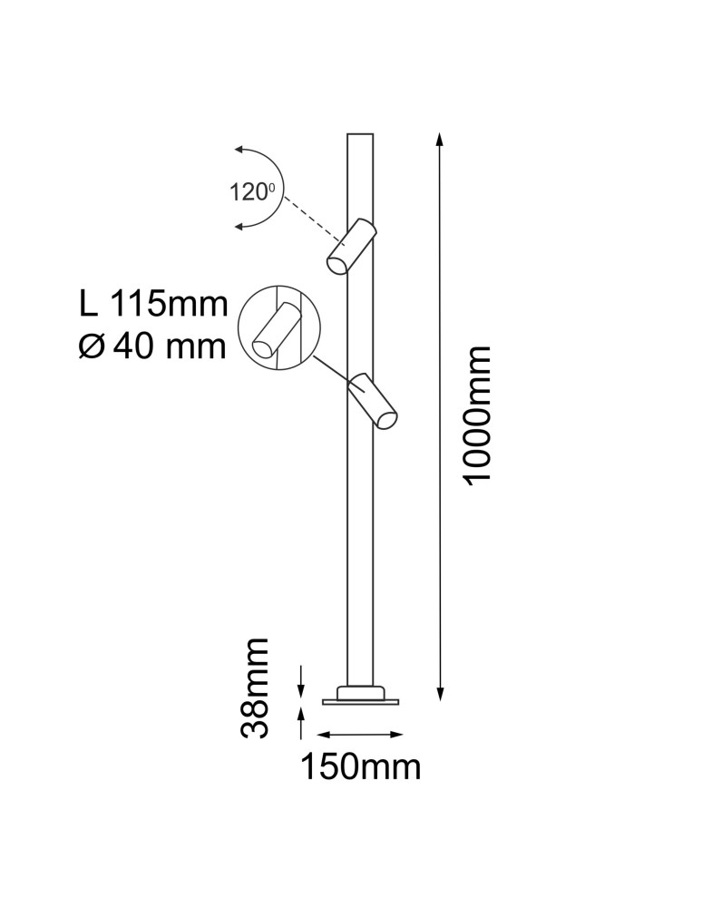 Garden lamps - Shilo Garden Post Gosen 2 - Anthracite (1000 mm) 9910 - product kolory-swiatla.pl 2