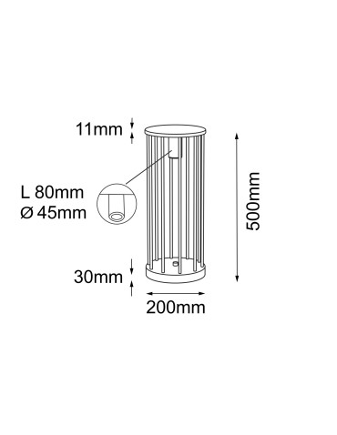 Shilo Garden Lampa stojąca ogrodowa Hagi - Antracyt (500 mm) 9906 - produkt 2