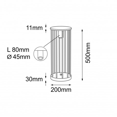 Shilo Garden Lampa stojąca ogrodowa Hagi - Antracyt (500 mm) 9906