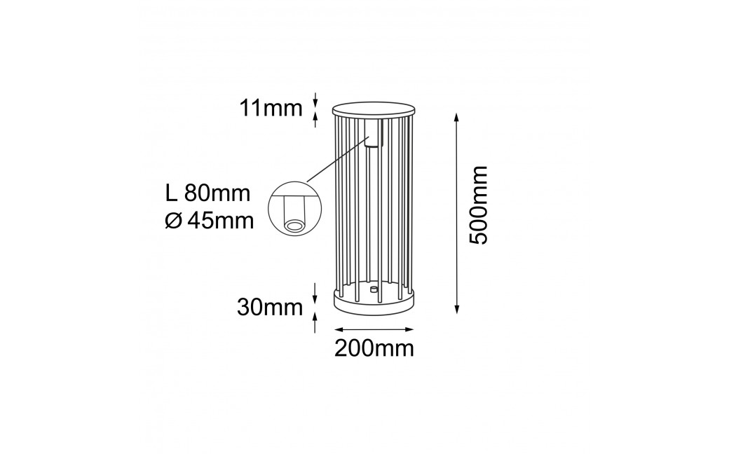 Shilo Garden Lampa stojąca ogrodowa Hagi - Antracyt (500 mm) 9906