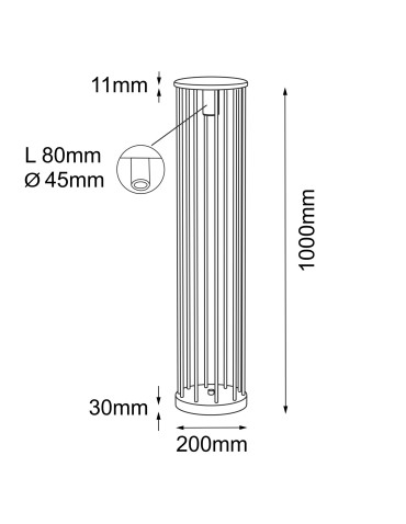 Shilo Garden Lampa stojąca ogrodowa Hagi - Antracyt (1000 mm) 9907 - produkt 2