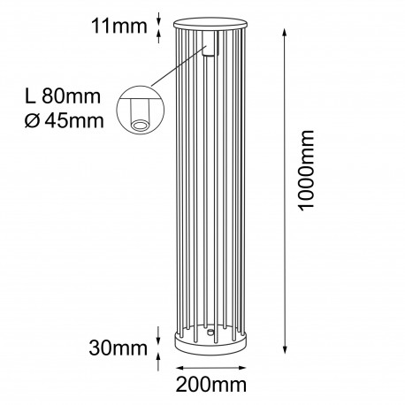 Shilo Garden Lampa stojąca ogrodowa Hagi - Antracyt (1000 mm) 9907