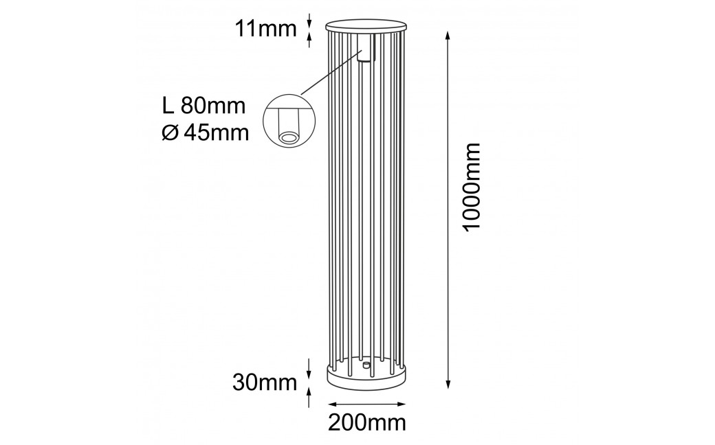 Shilo Garden Lampa stojąca ogrodowa Hagi - Antracyt (1000 mm) 9907