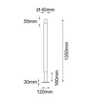 Garden lamps - Shilo Garden Standing Lamp Natsu 2 - Anthracite (1350 mm) 9904 - product 2
